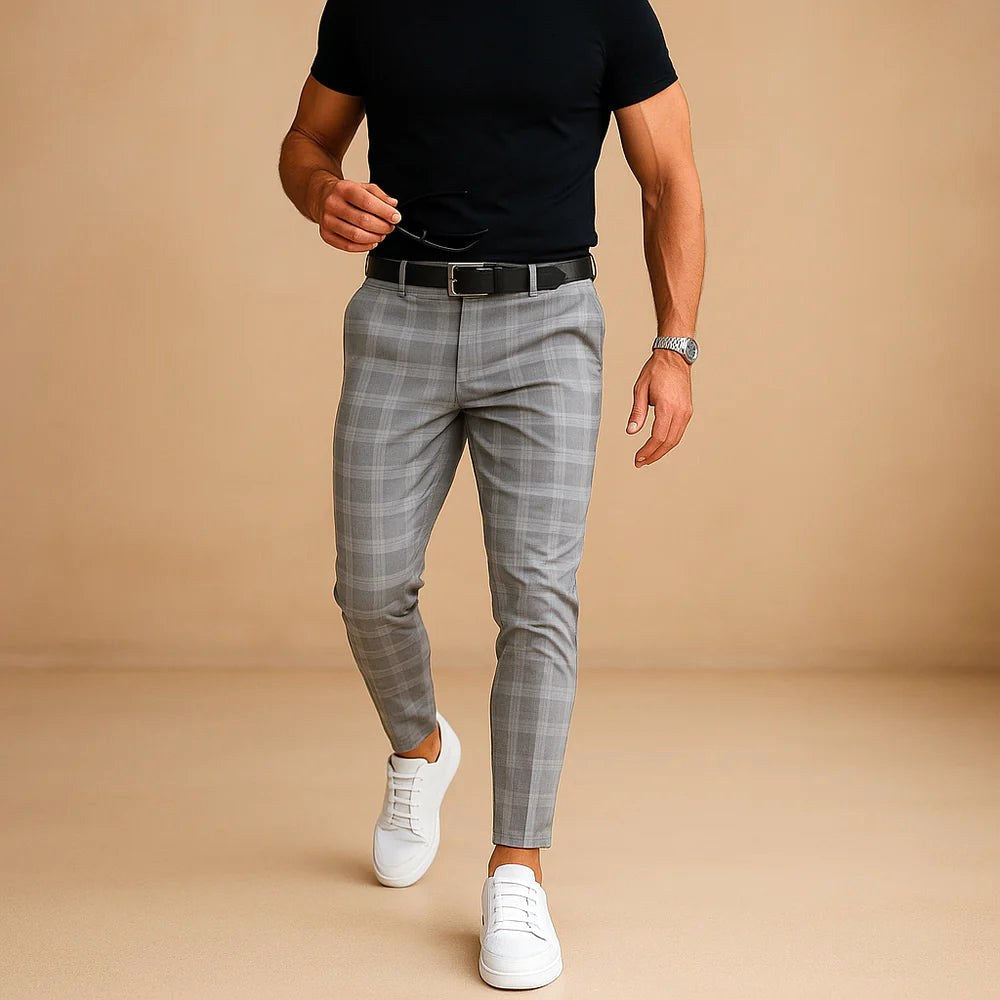 Dominic | Men's Check Trousers, Modern Tailored Trousers | Everlasting Boutique