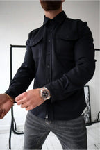 Dominic | Men's Long Sleeve Button-Up Shirt Jacket, Relaxed-Fit Overshirt | Everlasting Boutique