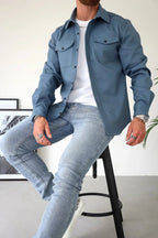 Dominic | Men's Long Sleeve Button-Up Shirt Jacket, Relaxed-Fit Overshirt | Everlasting Boutique