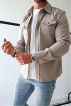 Dominic | Men's Long Sleeve Button-Up Shirt Jacket, Relaxed-Fit Overshirt | Everlasting Boutique