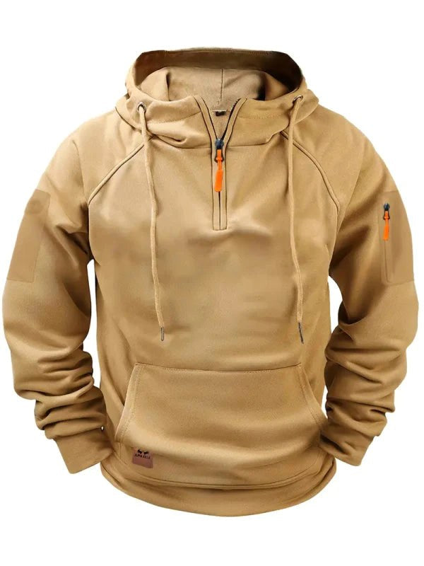 Dylan | Men's Half-Zip Hooded Pullover, Kangaroo Pocket Hoodie | Animated Apparel