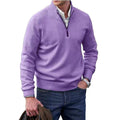 Eberhard | Men's Italian Jumper with Zip, Elegant Knit Jumper | Everlasting Boutique | Purple