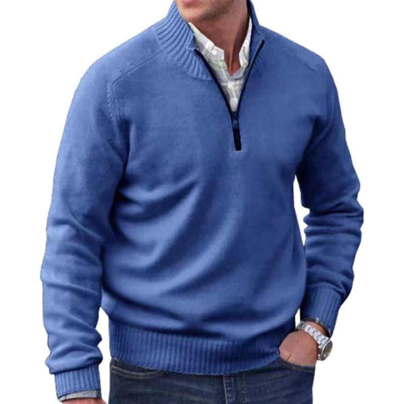 Eberhard | Men's Italian Jumper with Zip, Elegant Knit Jumper | Everlasting Boutique | Purple