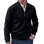 Eberhard | Men's Italian Jumper with Zip, Elegant Knit Jumper | Everlasting Boutique | Purple