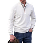 Eberhard | Men's Italian Jumper with Zip, Elegant Knit Jumper | Everlasting Boutique | Purple