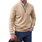 Eberhard | Men's Italian Jumper with Zip, Elegant Knit Jumper | Everlasting Boutique | Blue