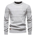 Edmund | Men's Jumper with Check Pattern, Classic Knit Jumper | Everlasting Boutique | Light Grey