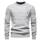 Edmund | Men's Jumper with Check Pattern, Classic Knit Jumper | Everlasting Boutique | Light Grey