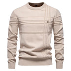 Edmund | Men's Jumper with Check Pattern, Classic Knit Jumper | Everlasting Boutique | Light Grey