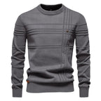 Edmund | Men's Jumper with Check Pattern, Classic Knit Jumper | Everlasting Boutique | Light Grey