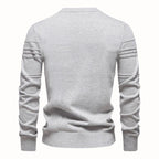 Edmund | Men's Jumper with Check Pattern, Classic Knit Jumper | Everlasting Boutique | Grey
