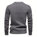 Edmund | Men's Jumper with Check Pattern, Classic Knit Jumper | Everlasting Boutique | Grey