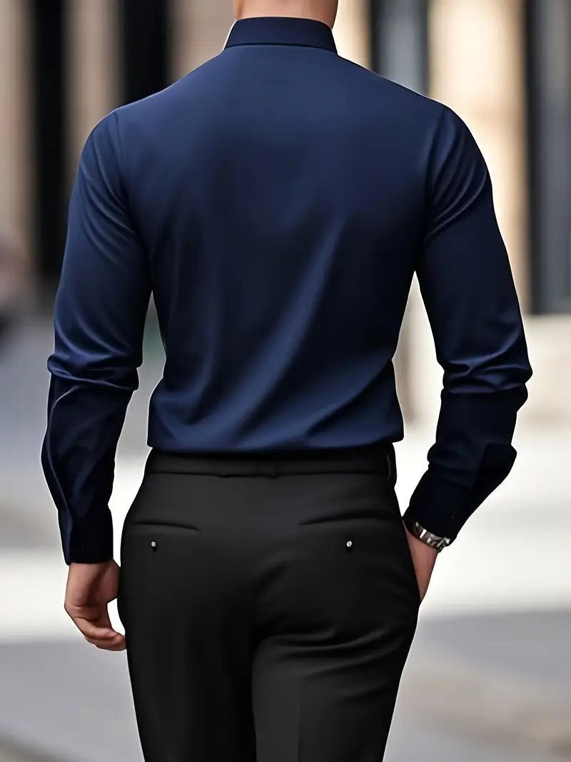 Edward | Men's Long-Sleeved Breathable Shirt, Slim-Fit Smart Shirt | Everlasting Boutique