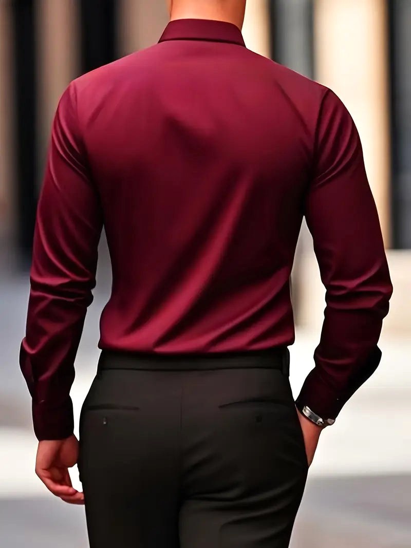 Edward | Men's Long-Sleeved Breathable Shirt, Slim-Fit Smart Shirt | Everlasting Boutique