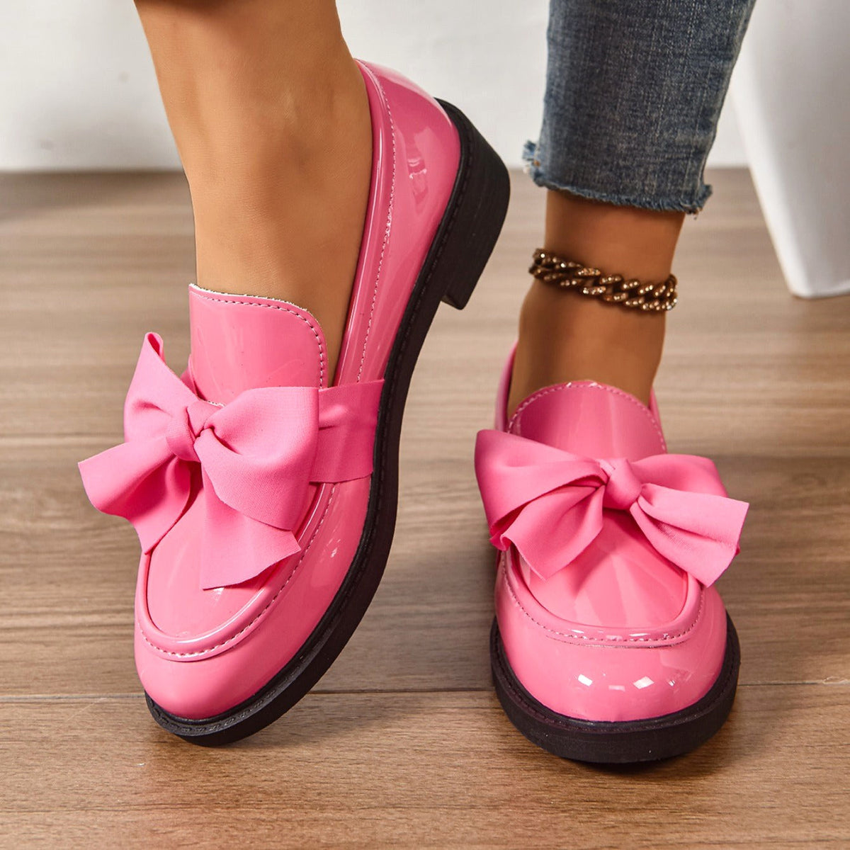 Eleanor | Women's Slip-On Shoes with Round Toe and Knot Detail, Platform Slip-On Shoes | Everlasting Boutique