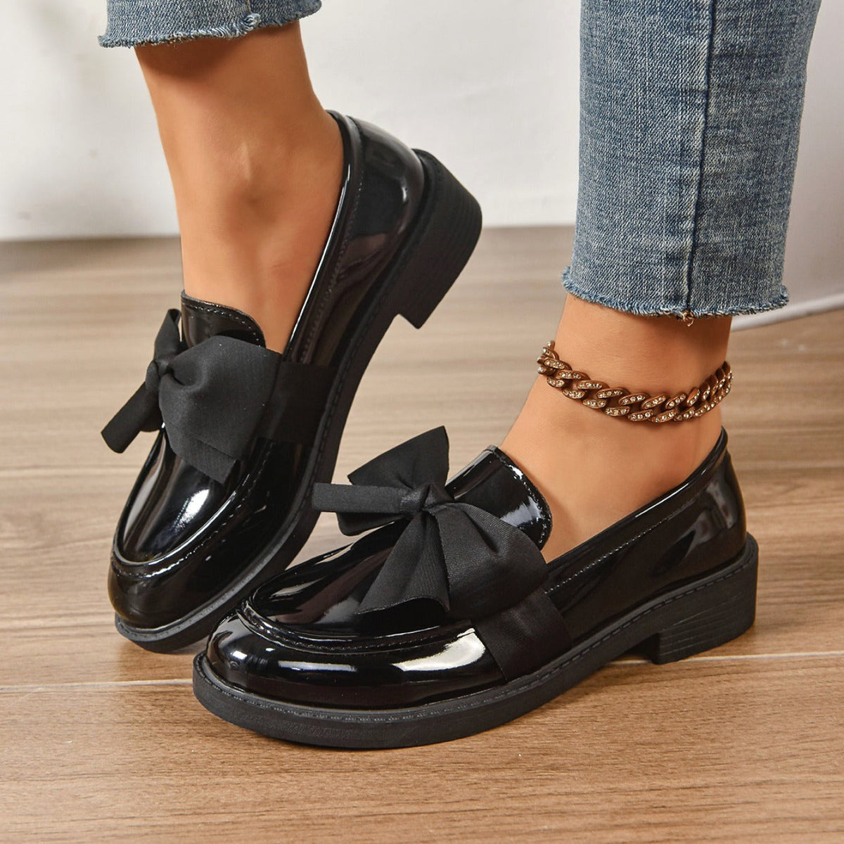 Eleanor | Women's Slip-On Shoes with Round Toe and Knot Detail, Platform Slip-On Shoes | Everlasting Boutique