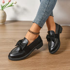 Eleanor | Women's Slip-On Shoes with Round Toe and Knot Detail, Platform Slip-On Shoes | Everlasting Boutique