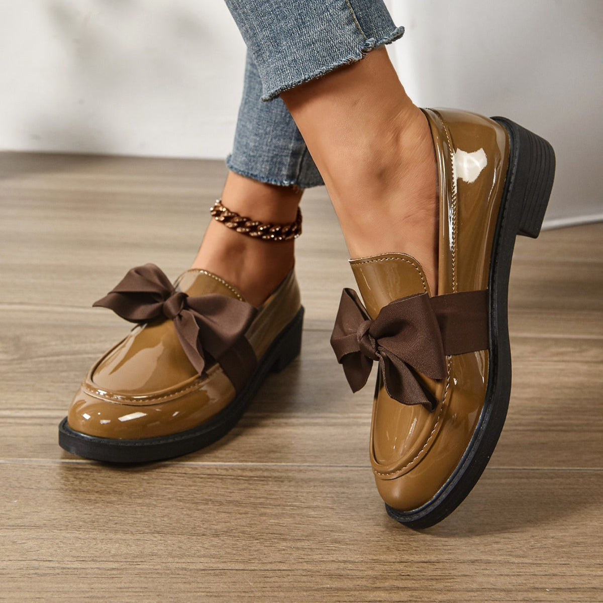Eleanor | Women's Slip-On Shoes with Round Toe and Knot Detail, Platform Slip-On Shoes | Everlasting Boutique