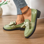 Eleanor | Women's Slip-On Shoes with Round Toe and Knot Detail, Platform Slip-On Shoes | Everlasting Boutique