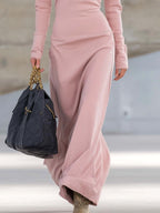 Eliza | Women's Maxi Dress with Long Sleeves and Zip Collar, Fitted Maxi Dress | Everlasting Boutique