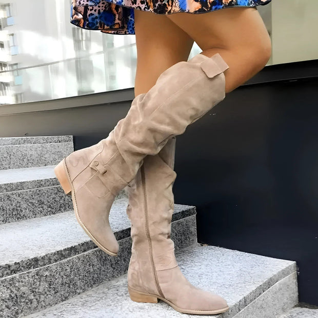 Eliza | Women's Suede-Effect Ankle Boots, Perfect for Autumn Walks | Everlasting Boutique | Beige