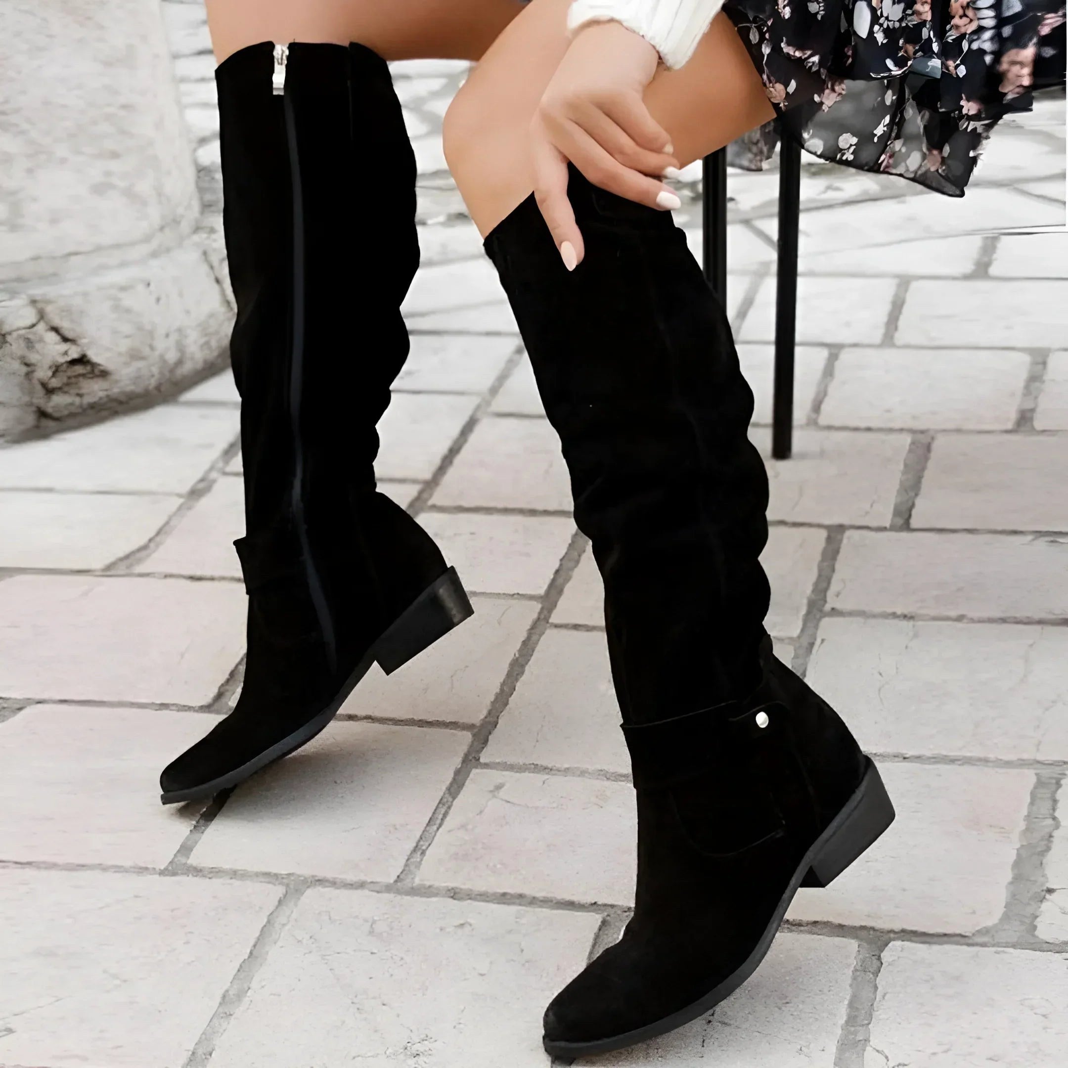 Eliza | Women's Suede-Effect Ankle Boots, Perfect for Autumn Walks | Everlasting Boutique | Black