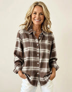 Ella | Women's Plaid Flannel Shirt, Regular-Fit Cotton Shirt | Everlasting Boutique
