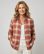 Ella | Women's Plaid Flannel Shirt, Regular-Fit Cotton Shirt | Everlasting Boutique