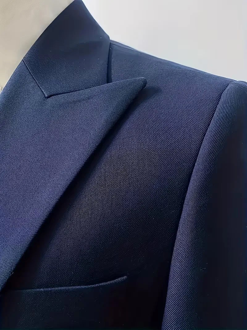 Elliot | Men's Slim-Fit Three-Piece Suit, Double-Breasted Waistcoat Trouser Suit | Everlasting Boutique