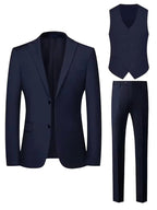 Elliot | Men's Slim-Fit Three-Piece Suit, Double-Breasted Waistcoat Trouser Suit | Everlasting Boutique