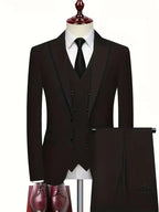 Elliot | Men's Slim-Fit Three-Piece Suit, Double-Breasted Waistcoat Trouser Suit | Everlasting Boutique | Navy Blue