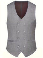 Elliot | Men's Slim-Fit Three-Piece Suit, Double-Breasted Waistcoat Trouser Suit | Everlasting Boutique