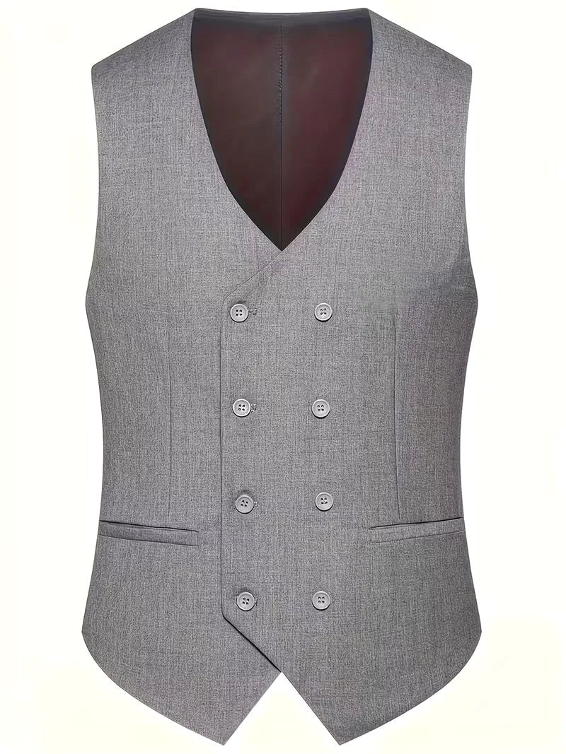 Elliot | Men's Slim-Fit Three-Piece Suit, Double-Breasted Waistcoat Trouser Suit | Everlasting Boutique