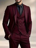 Elliot | Men's Slim-Fit Three-Piece Suit, Double-Breasted Waistcoat Trouser Suit | Everlasting Boutique