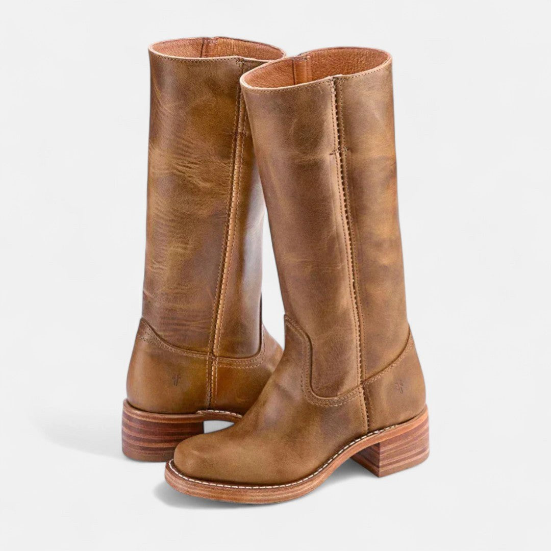 Eloane | Women's Cushioned Slip-On Cowboy Boots, Western-Style Ankle Boots | Everlasting Boutique | Yellow