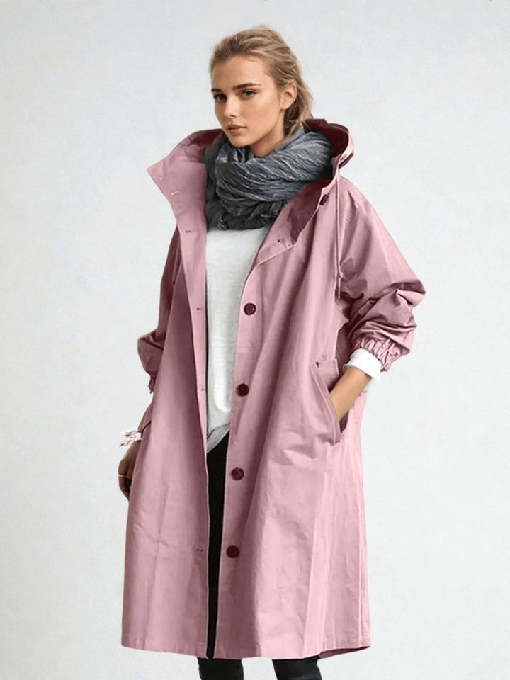 Elodie | Women's Relaxed Tailored Trench Coat, Beige Autumn Coat | Everlasting Boutique