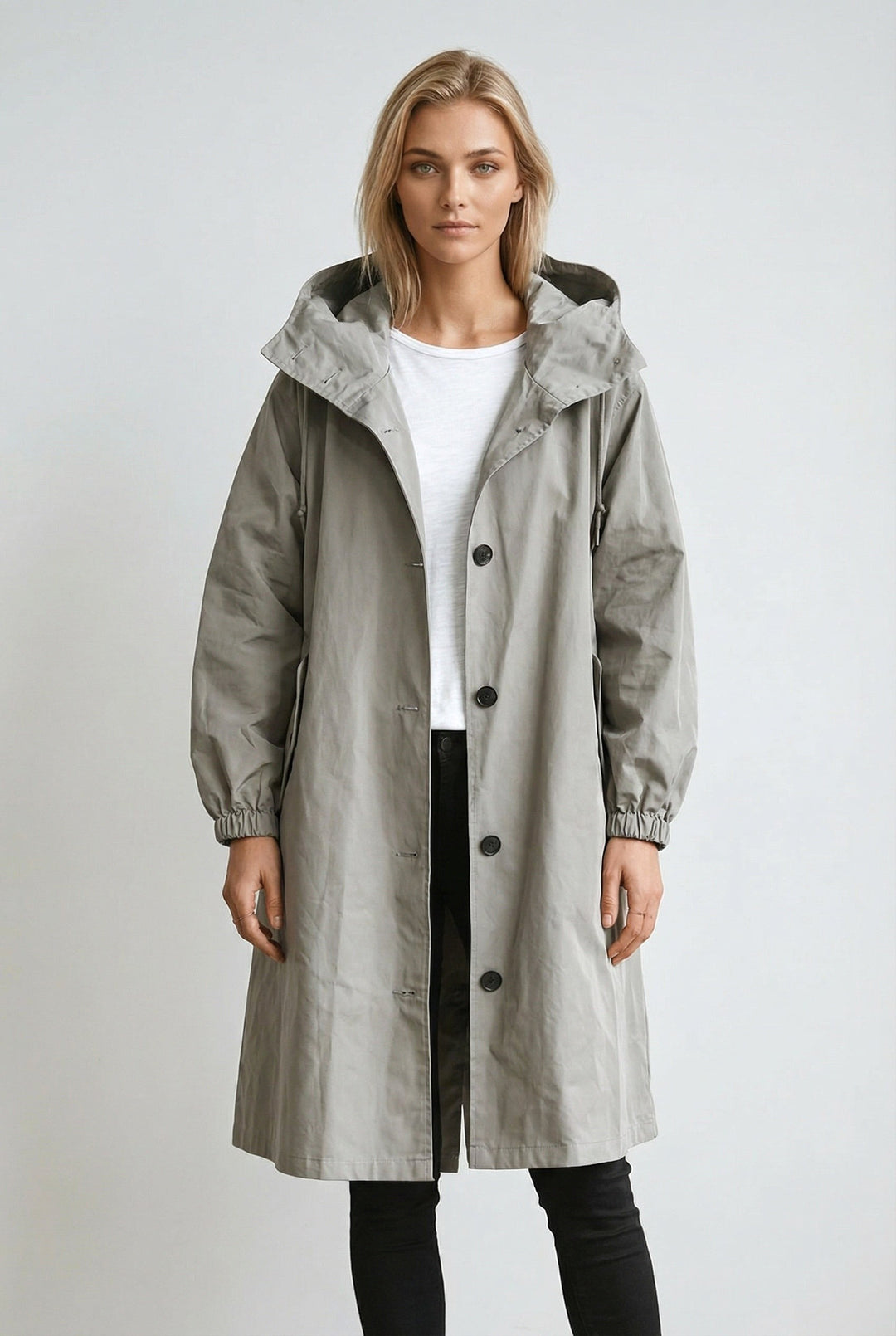 Elodie | Women's Relaxed Tailored Trench Coat, Beige Autumn Coat | Everlasting Boutique