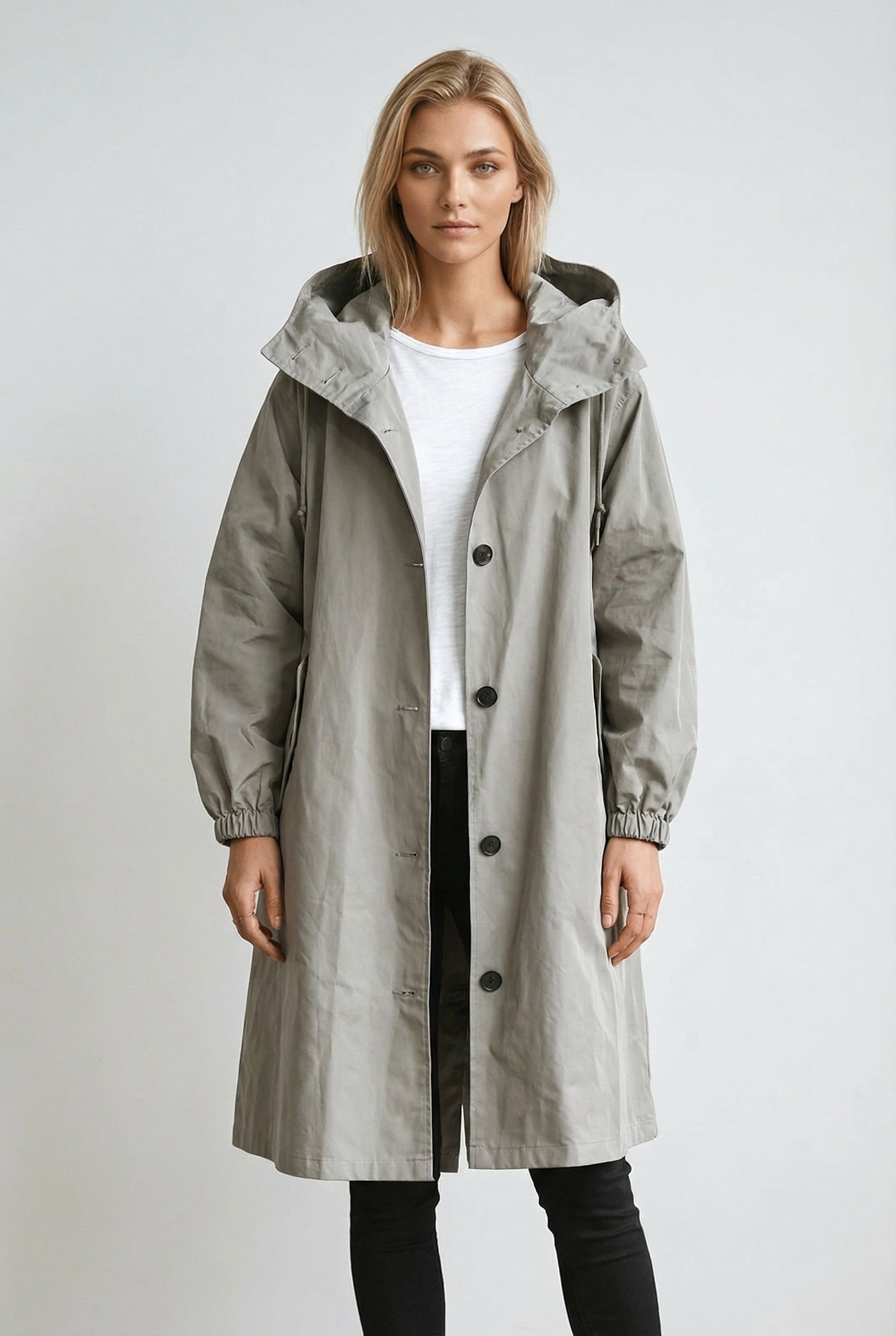 Elodie | Women's Relaxed Tailored Trench Coat, Beige Autumn Coat | Everlasting Boutique