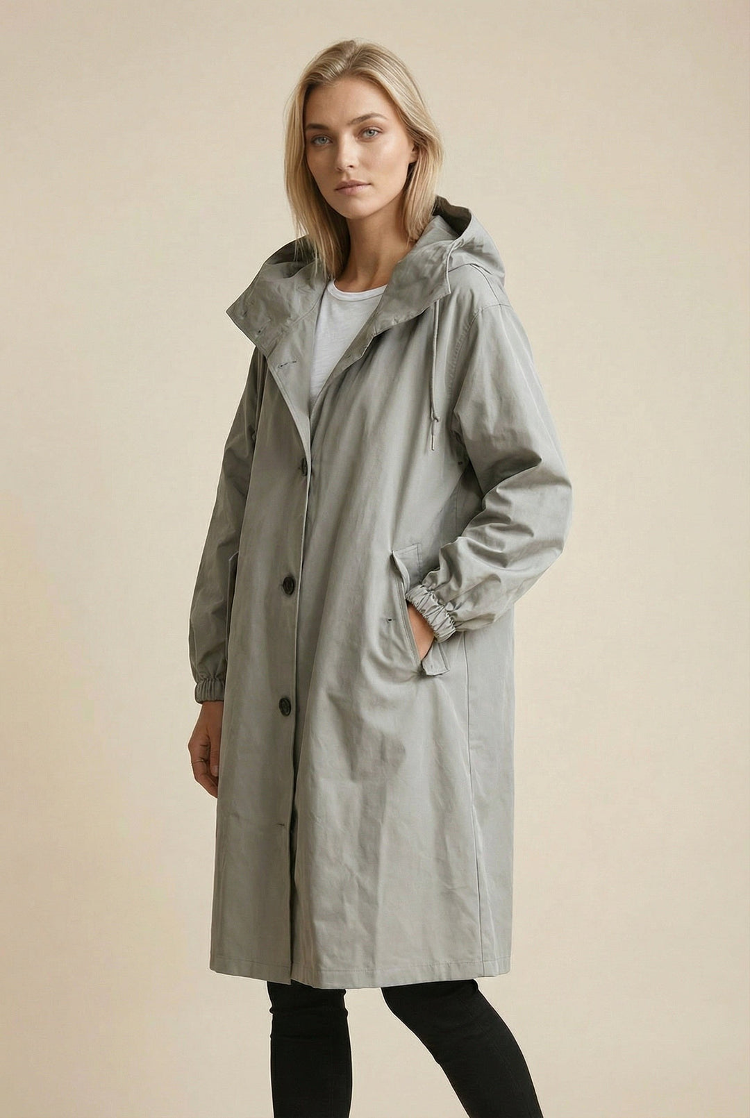 Elodie | Women's Relaxed Tailored Trench Coat, Beige Autumn Coat | Everlasting Boutique