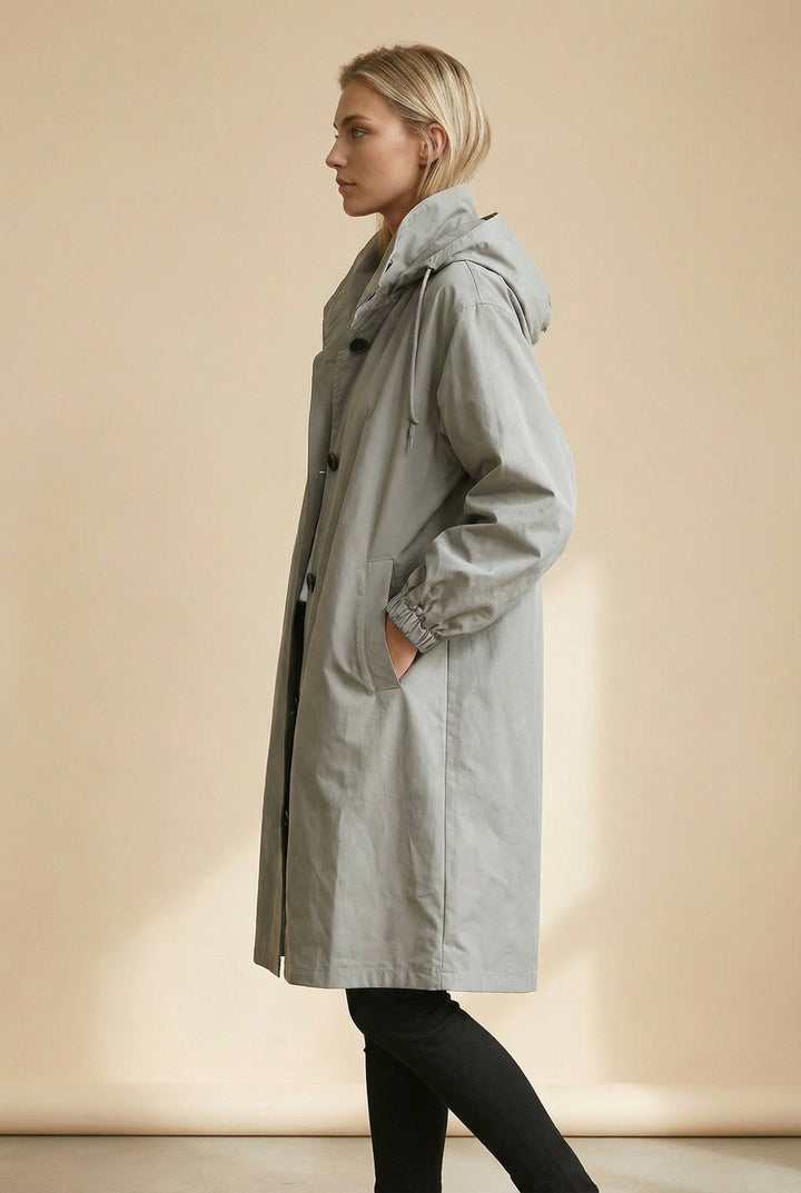 Elodie | Women's Relaxed Tailored Trench Coat, Beige Autumn Coat | Everlasting Boutique