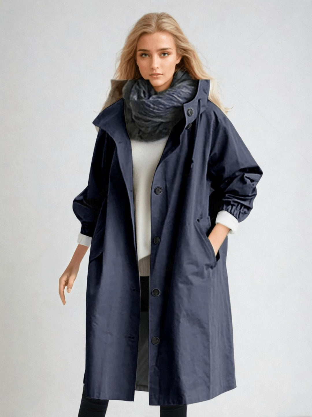 Elodie | Women's Relaxed Tailored Trench Coat, Beige Autumn Coat | Everlasting Boutique