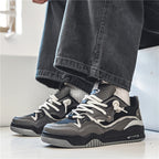 Emil | Men's Sports Shoes with Geometric Pattern, Lace-Up Shoes with Tread Sole | Everlasting Boutique | Grey
