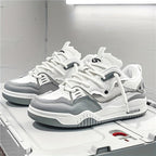 Emil | Men's Sports Shoes with Geometric Pattern, Lace-Up Shoes with Tread Sole | Everlasting Boutique | Grey