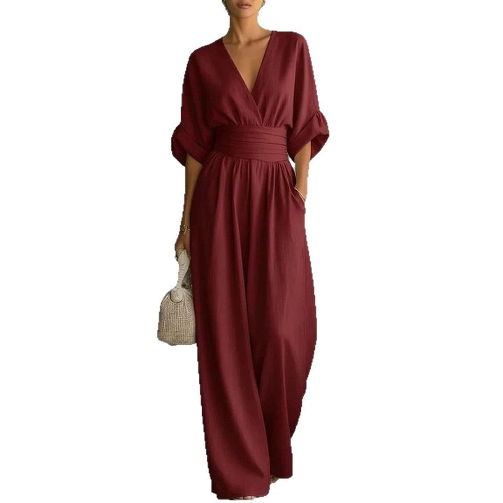 Emilie | Women's Wide-Leg Linen Jumpsuit, Cinched-Waist Jumpsuit | Everlasting Boutique