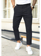 Erik | Men's Trousers with Tapered Leg, Ankle-Length Trousers | Everlasting Boutique | Black