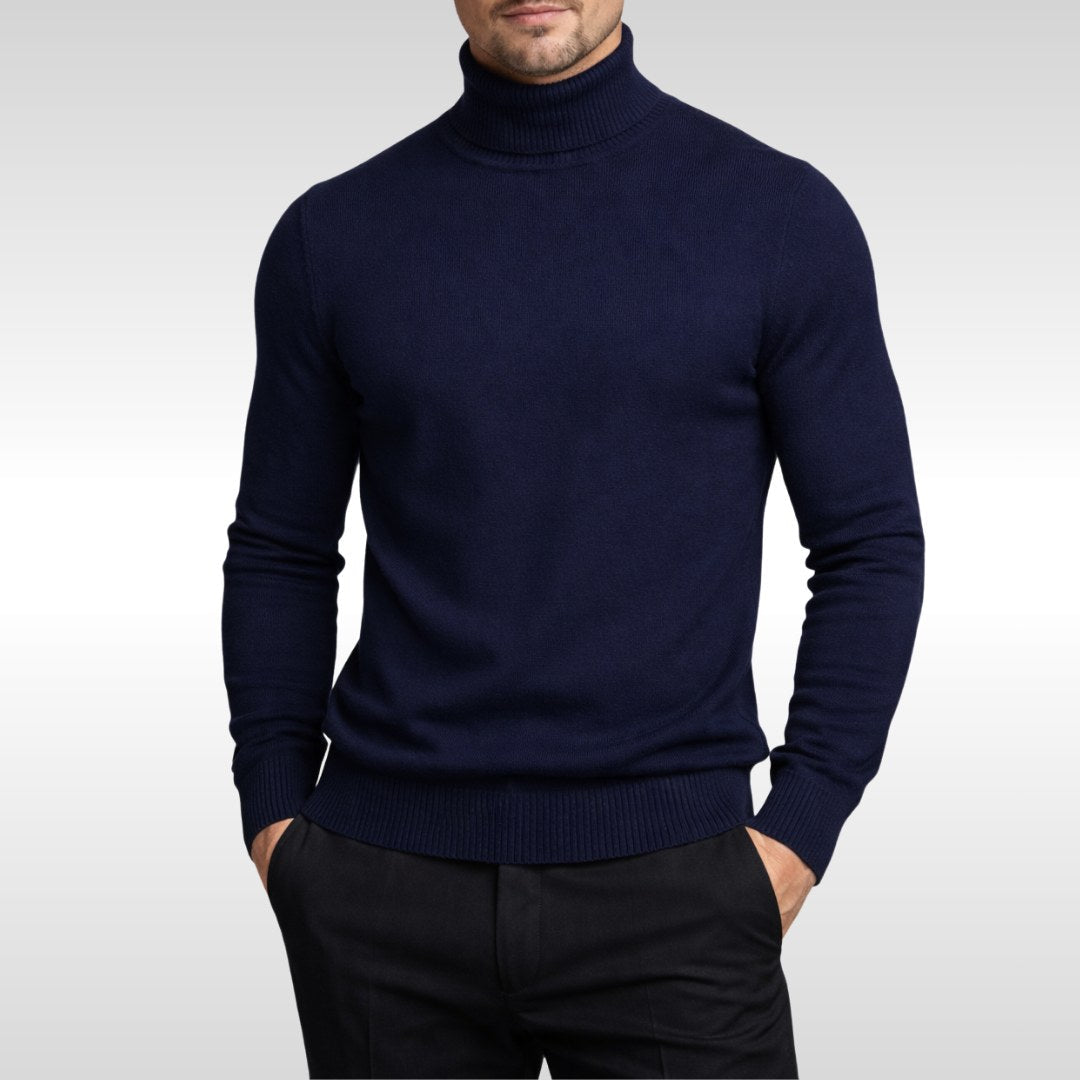 Erwin | Men's Fine-Knit Turtleneck Jumper, Classic Autumn Jumper | Everlasting Boutique | White