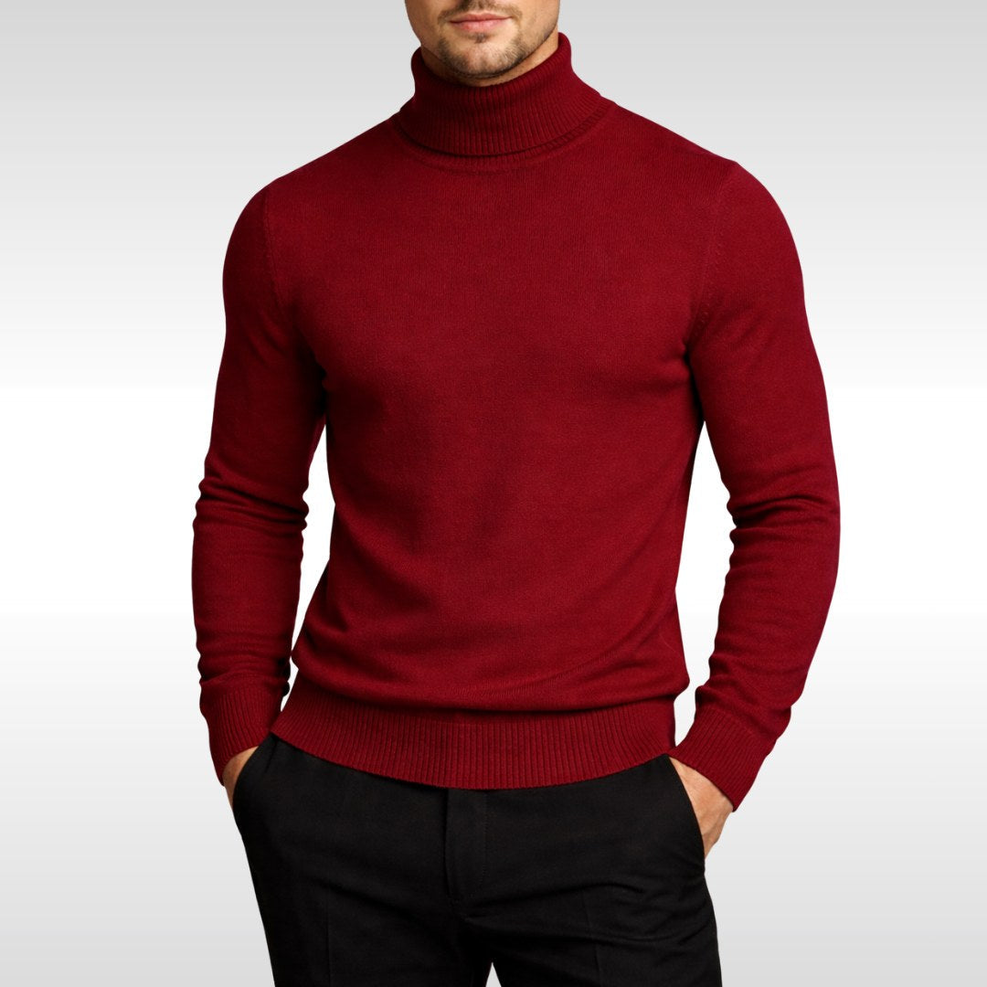 Erwin | Men's Fine-Knit Turtleneck Jumper, Classic Autumn Jumper | Everlasting Boutique | Black