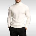 Erwin | Men's Fine-Knit Turtleneck Jumper, Classic Autumn Jumper | Everlasting Boutique | White