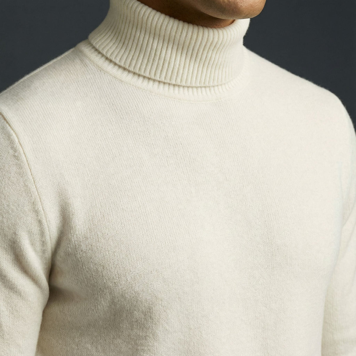 Erwin | Men's Fine-Knit Turtleneck Jumper, Classic Autumn Jumper | Everlasting Boutique | White