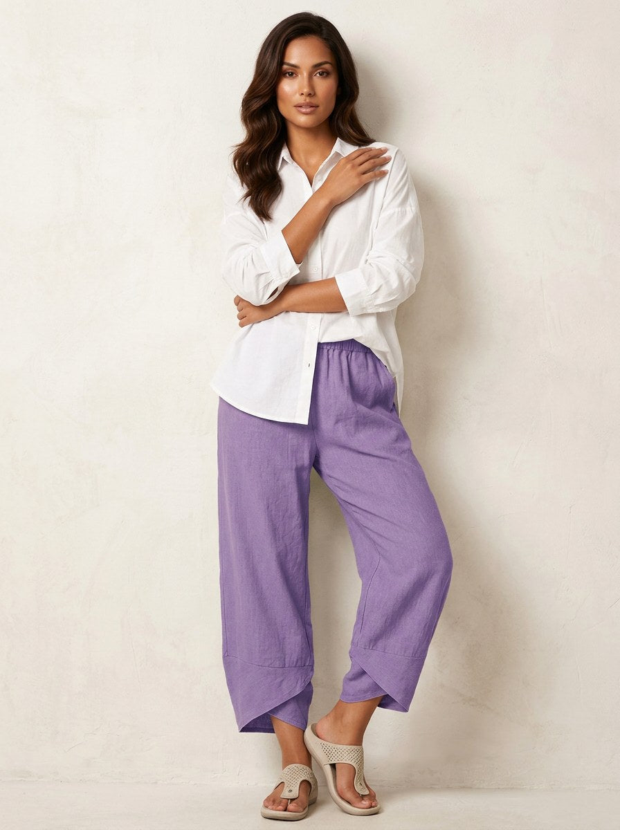 Esme | Women's Lightweight Linen Trousers, Breathable Summer Trousers | Everlasting Boutique | Groen
